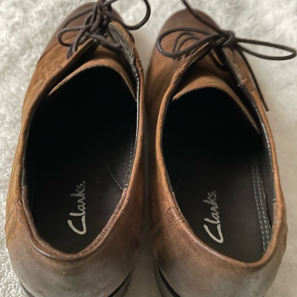 Clarks Wallace Suede Leather Tan Oxford Shoes - NEW - Picture 5 of 10